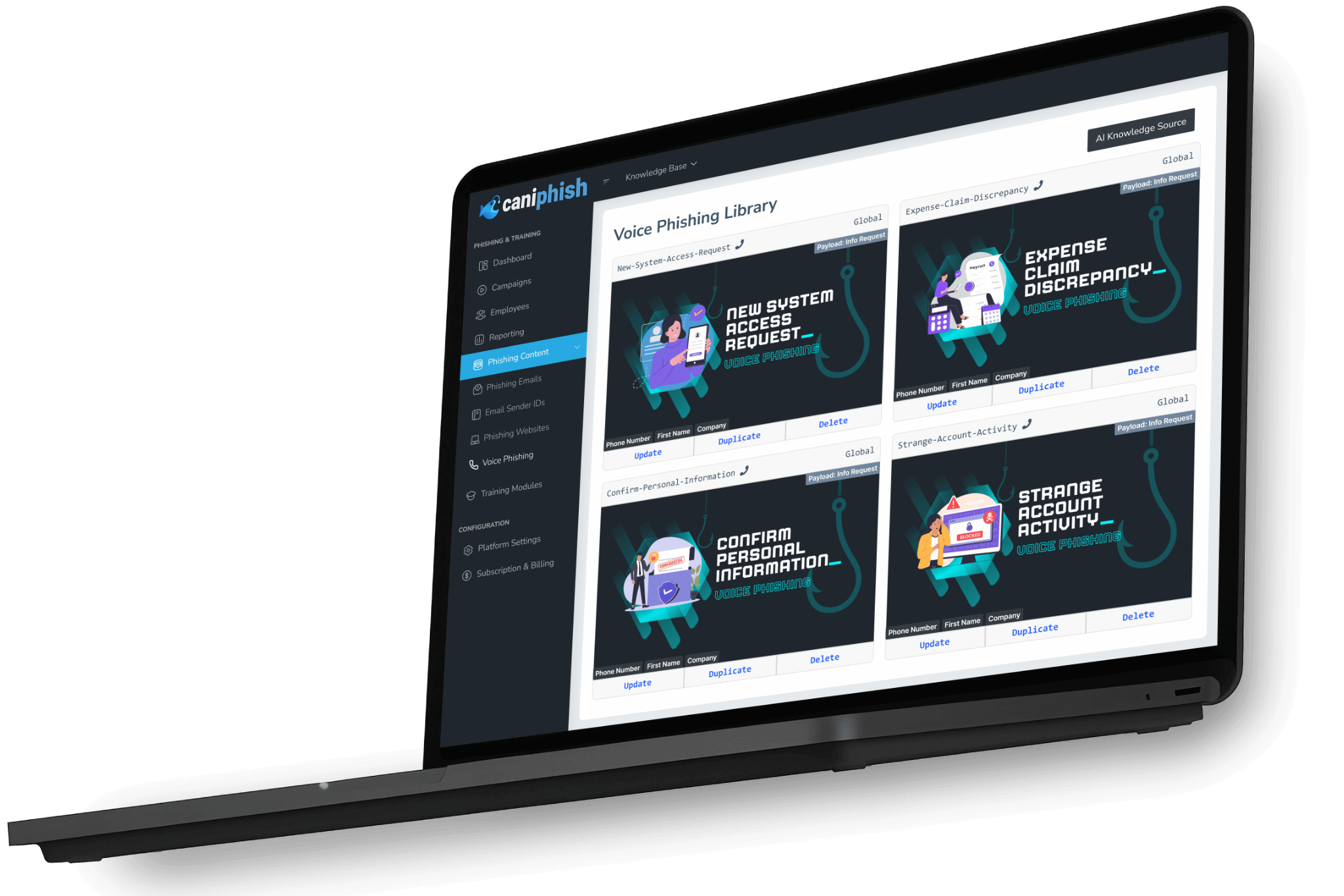 Laptop With CanIPhish Interface