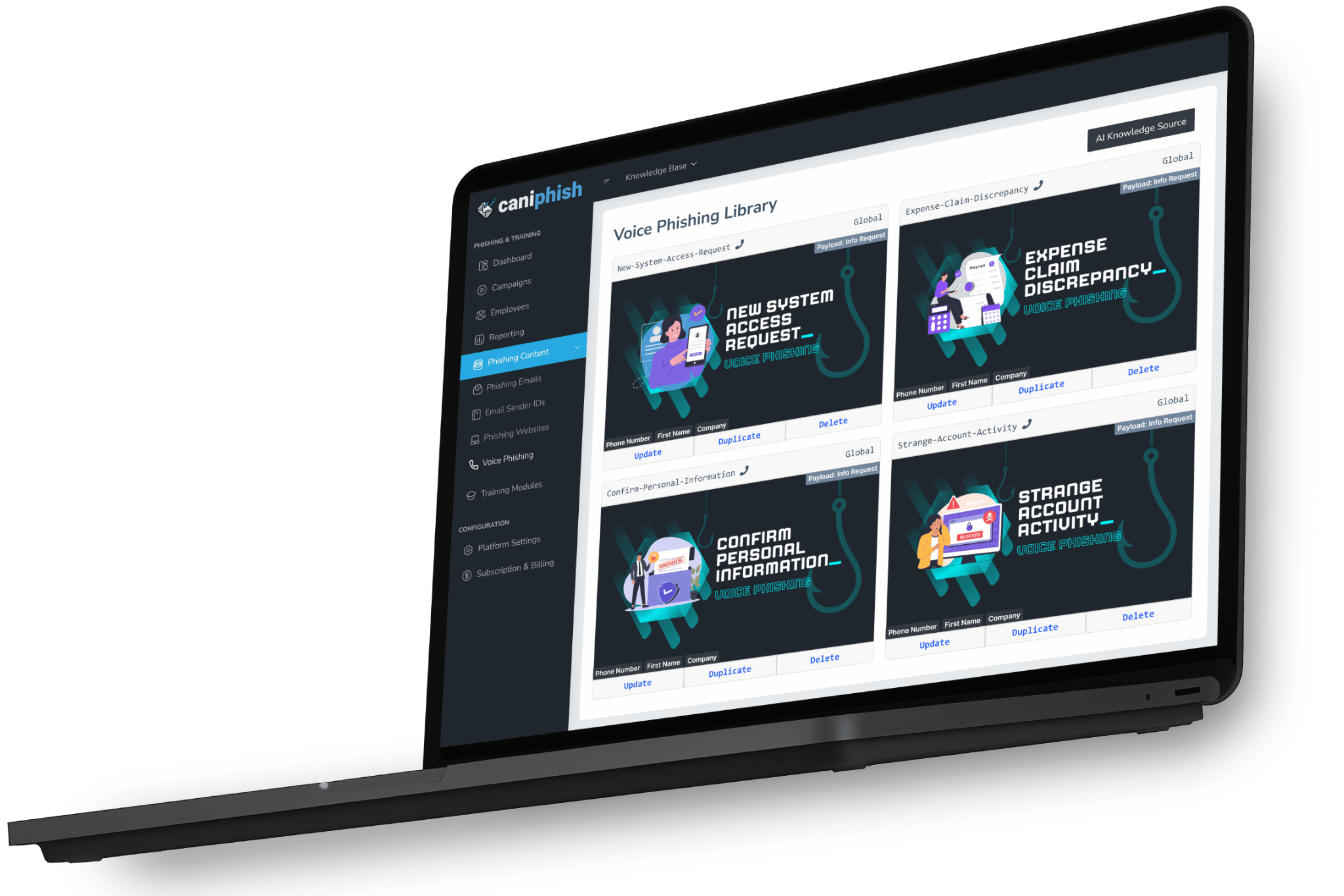 Laptop With CanIPhish Interface