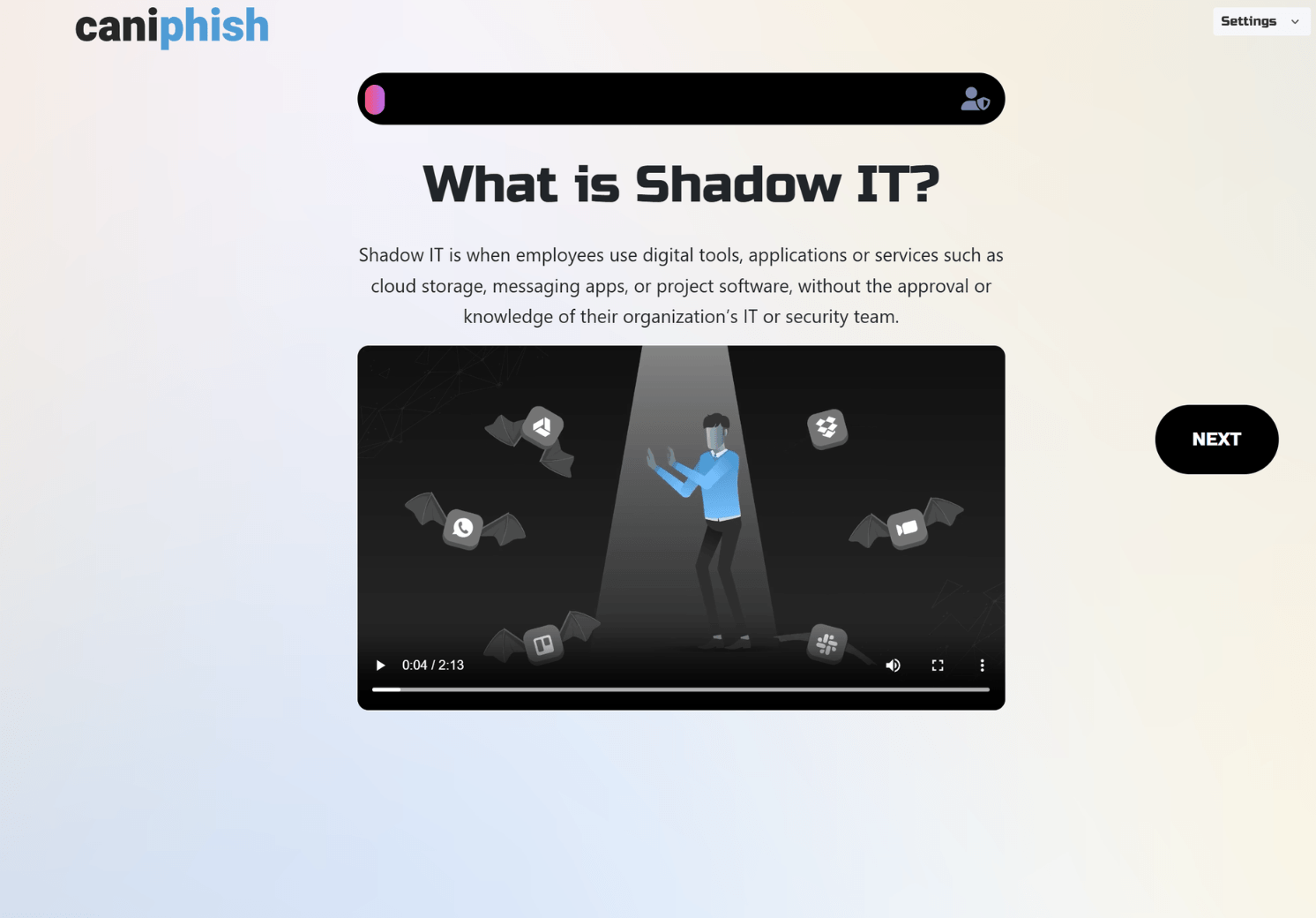 CanIPhish branded learner training experience