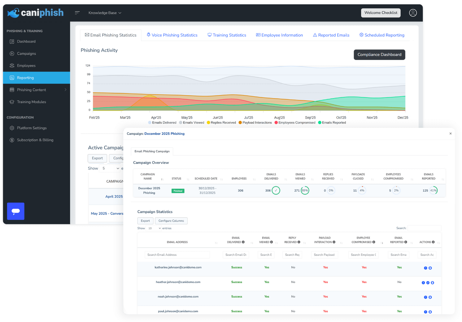 Detailed campaign statistics